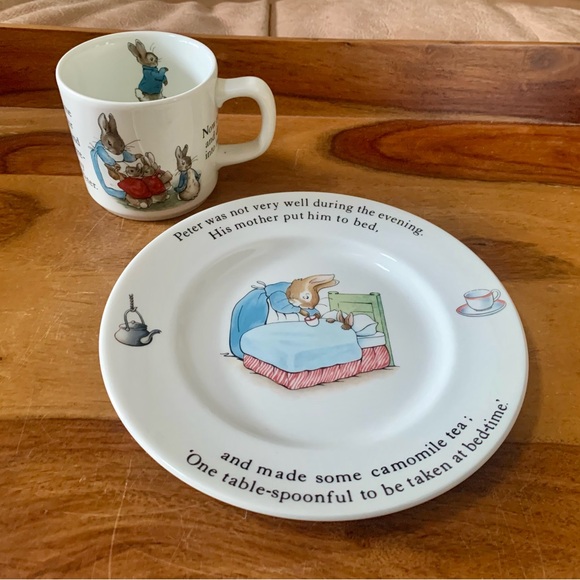 Beatrix Potter Peter Rabbit Wedgwood Plate Saucer & Cup - Picture 4 of 13